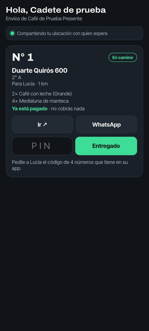 El enlace del cadete: dirección, lo que lleva y Entregado con el código